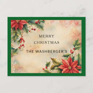 Personalised Text Vintage Holiday Postcard