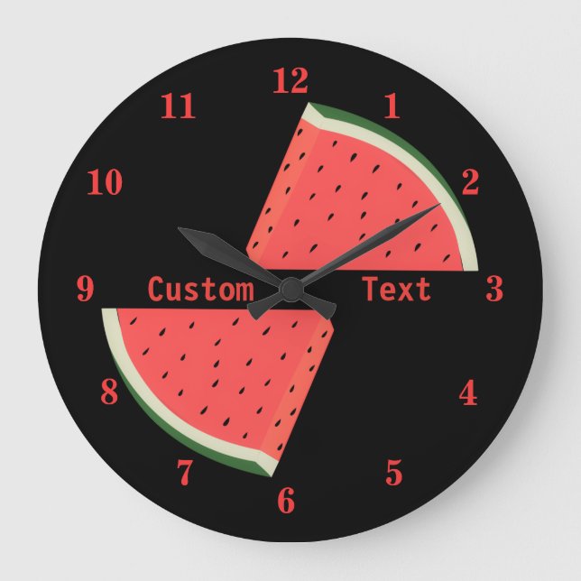 Personalised Text Wall Clock with Watermelon (Front)