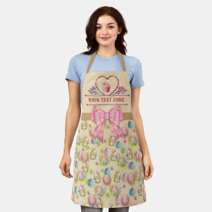 Personalised Text, Watercolor Heart and Cupcake Apron