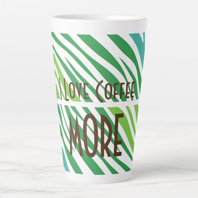 Personalised text with green shades print  latte mug (Front)