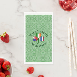 Personalised Thailand Ireland USA Shamrock Napkin