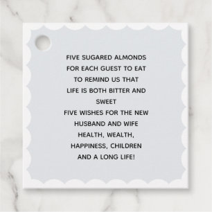 Personalised Thank You Almond Wedding Favour Tag