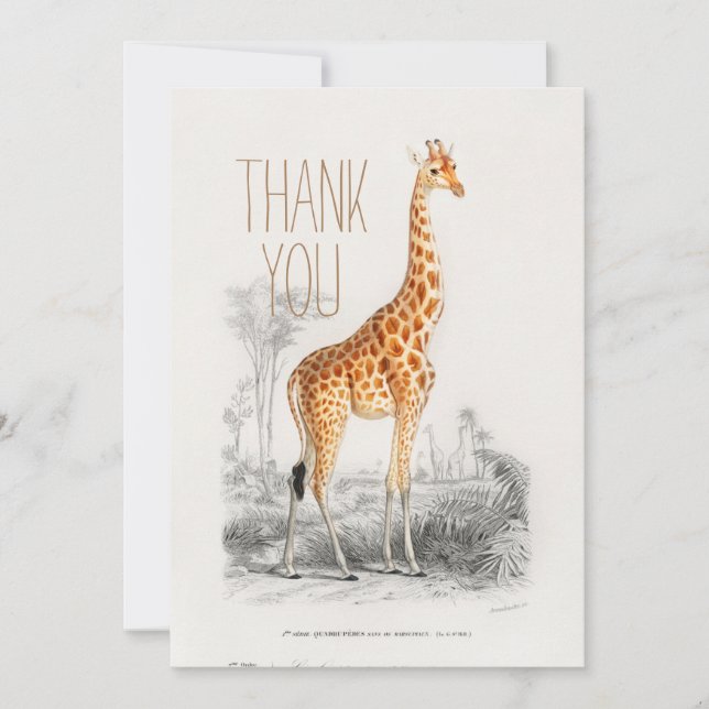 Personalised Thank You Animal Giraffe (Front)