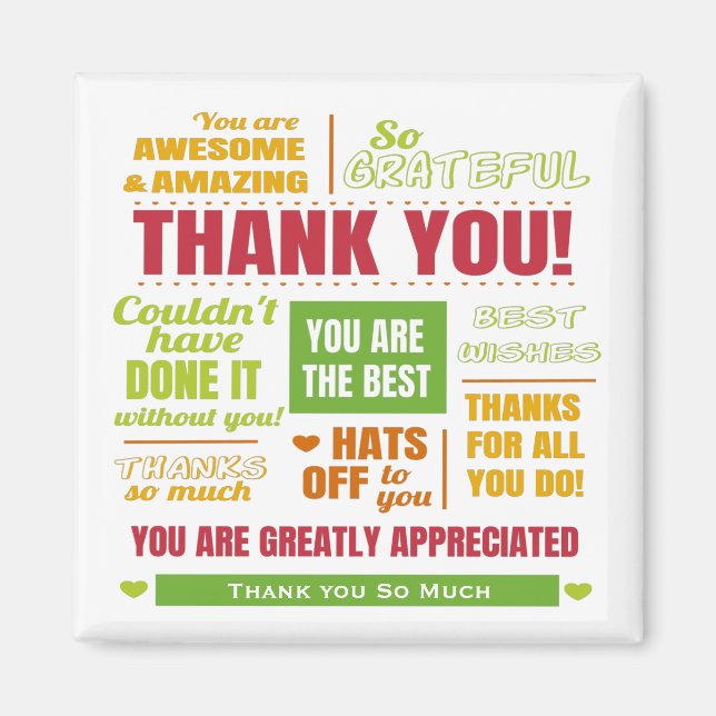 Personalised Thank You Appreciation Magnet (Front)