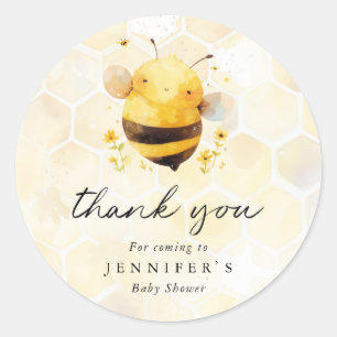 Personalised Thank You Bee Round Stickers