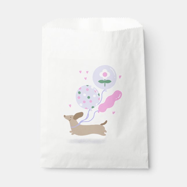 Personalised Thank You Birthday Dachshund Party  Favour Bags (Front)