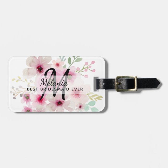 Personalised Thank You Bridal Party Bridesmaid Luggage Tag (Front Horizontal)