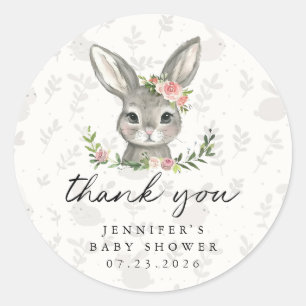 Personalised Thank You Bunny Round Stickers