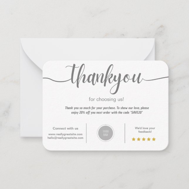 Personalised Thank You Card  (Front)