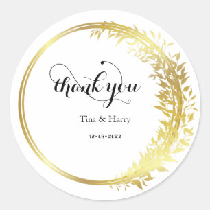 Personalised Thank you  classic round sticker