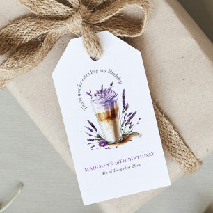 Personalised Thank you Coffee Latte Birthday Gift Tags