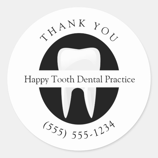 Personalised Thank You Dental Orthodontist  Classic Round Sticker (Front)
