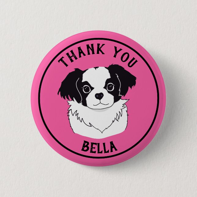 Personalised Thank You Dog Button (Front)
