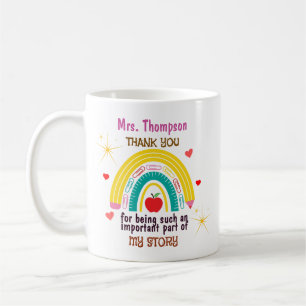 Personalised Thank You for Being Important Teacher Coffee Mug