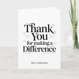 Personalised Thank You For Making a Difference Card