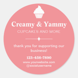 Personalised Thank You For Supporting Our Business Classic Round Sticker