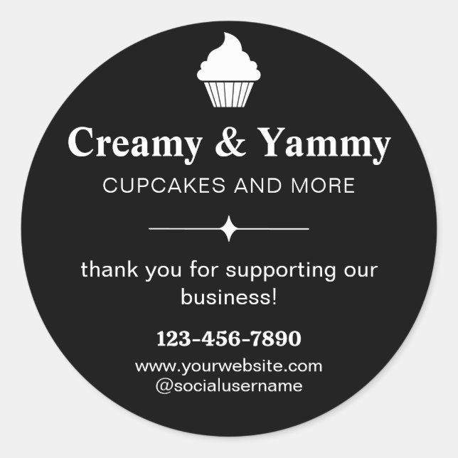 Personalised Thank You For Supporting Our Business Classic Round Sticker (Front)