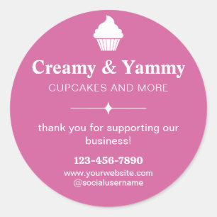 Personalised Thank You For Supporting Our Business Classic Round Sticker