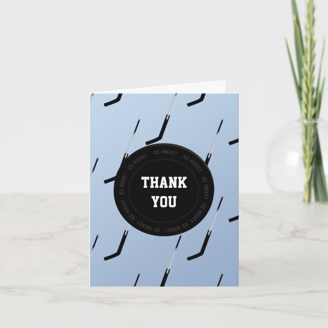 Personalised Thank You Ice Hockey theme Card (Front)