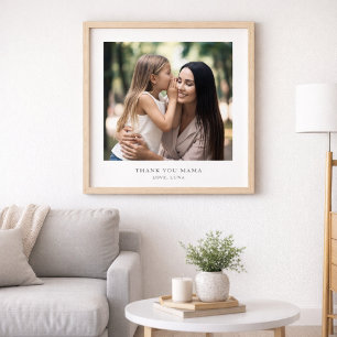 Personalised Thank You Mama Custom Photo & Text Poster
