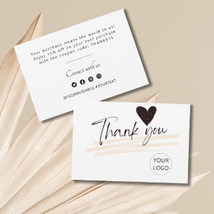 Personalised Thank You Note For Customer Card
