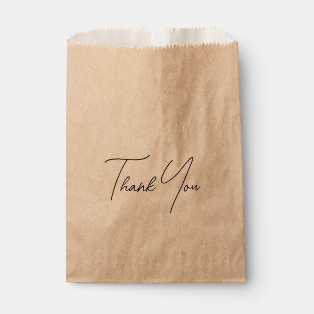 Personalised Thank You Party Gift Kraft Favour Bags (Front)