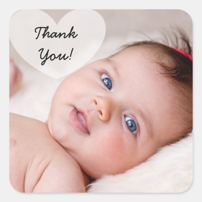 Personalised Thank You Photo Sticker (Front)