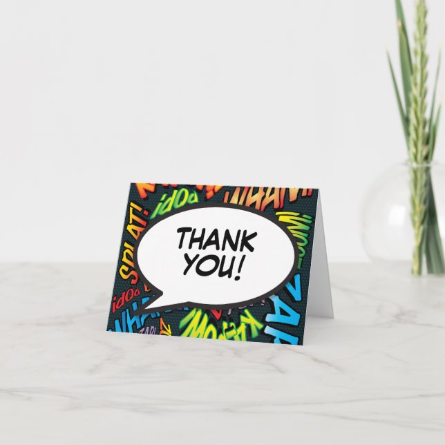Personalised Thank You Speech Bubble Fun Modern Card (Front)