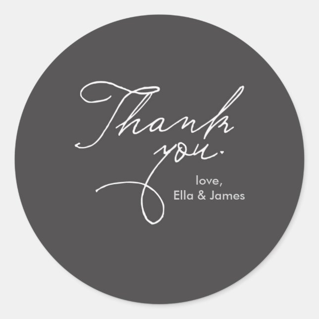 Personalised Thank You Sticker // True Love (Front)