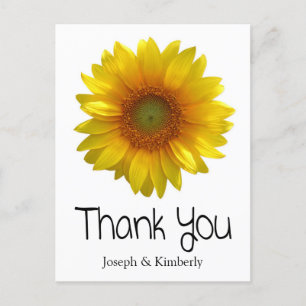 Personalised Thank You Sunflower Greeting Postcard