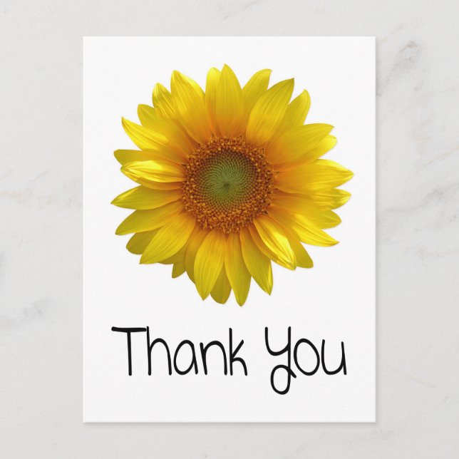 Personalised Thank You Sunflower Greeting Postcard (Front)