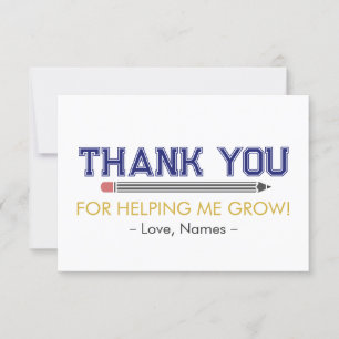 Personalised Thank You Teacher Appreciation Custom Card