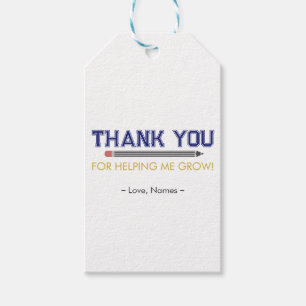 Personalised Thank You Teacher Appreciation Custom Gift Tags