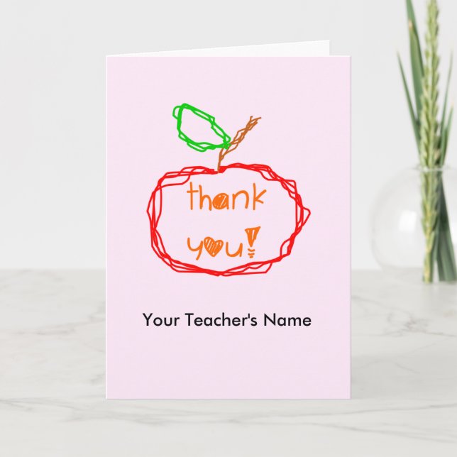 Personalised Thank You Teacher Card (Front)