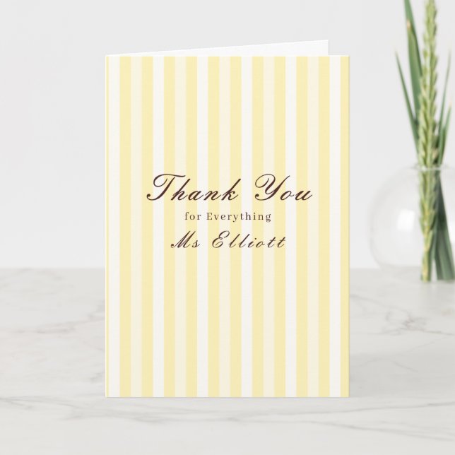 Personalised Thank You Teacher Card Buttercup (Front)
