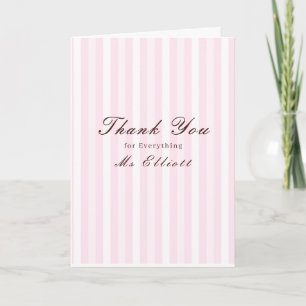 Personalised Thank You Teacher Card Pink Mist