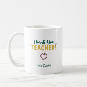 Personalised Thank You Teacher Gift From Student Coffee Mug