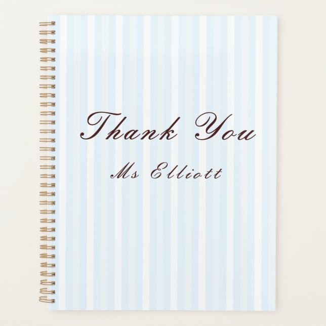 Personalised Thank You Teacher Notebook  Planner (Front)