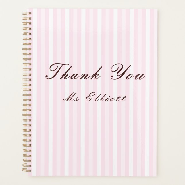 Personalised Thank You Teacher Notebook  Planner (Front)