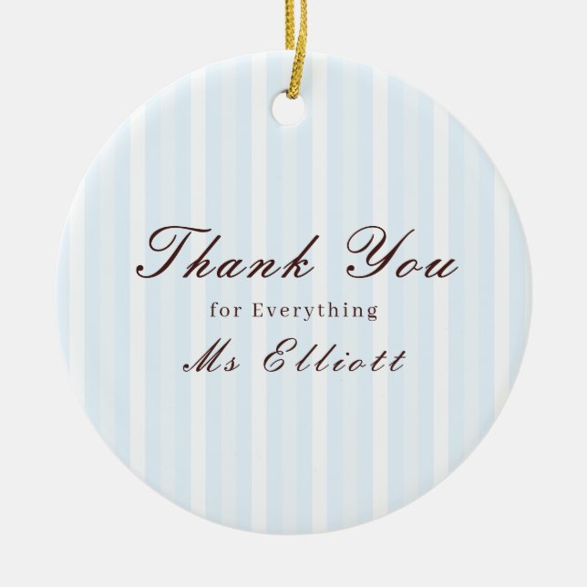 Personalised Thank You Teacher Ornament Bluebell (Front)