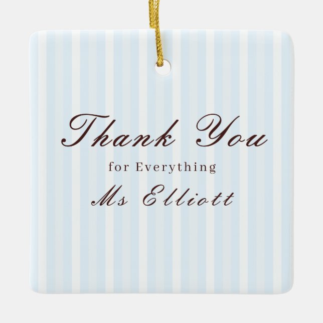 Personalised Thank You Teacher Ornament Bluebell (Front)