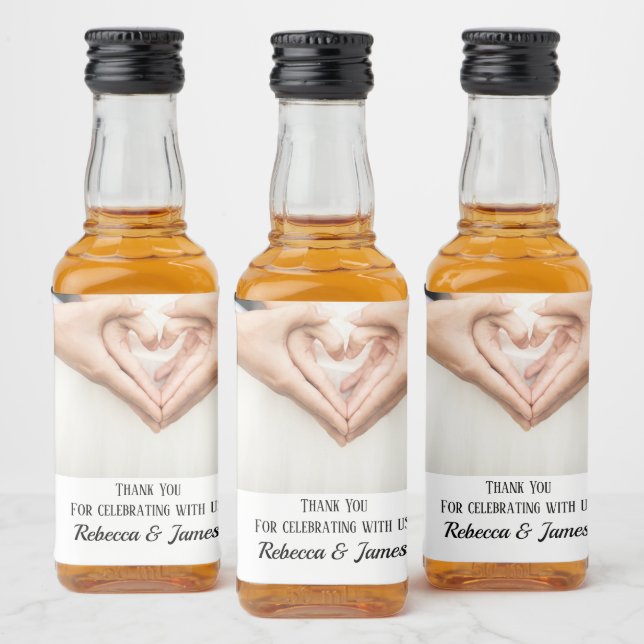 Personalised Thank You Wedding Favour Liquor Bottle Label (Bottles)
