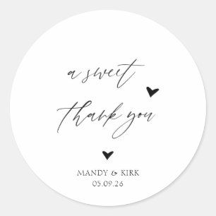 Personalised Thank You Wedding Favour Sticker