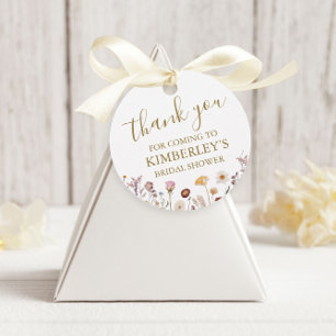 Personalised Thank You Wildflower Bridal shower Favour Tags