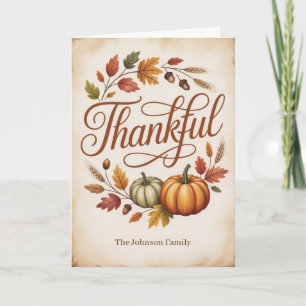 Personalised Thankful Autumn Card