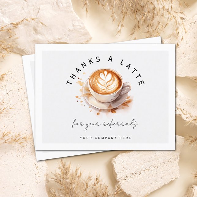 Personalised Thanks a Latte Referral Thank You Postcard (Creator Uploaded)
