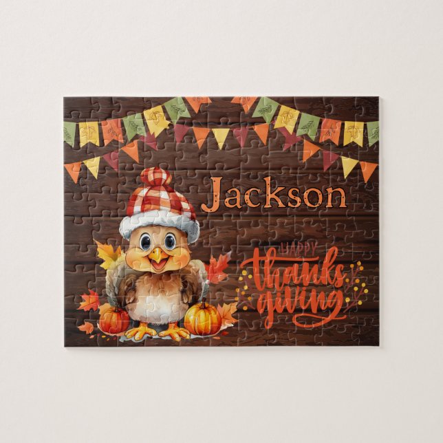 Personalised Thanksgiving Child Name Puzzle  (Horizontal)