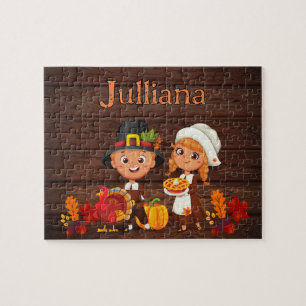 Personalised Thanksgiving Child Name Puzzle 