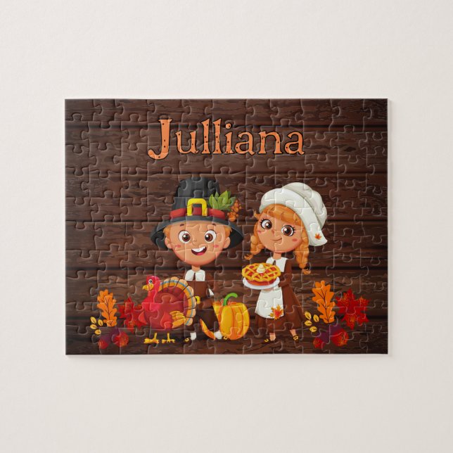 Personalised Thanksgiving Child Name Puzzle  (Horizontal)