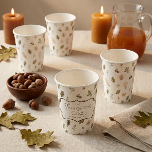 Personalised Thanksgiving Club Watercolor Paper Cups